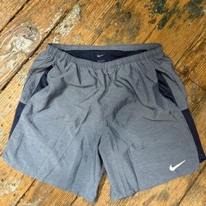 Men’s L Nike Blue Athletic Lined Shorts Lightweight Elastic Waistband